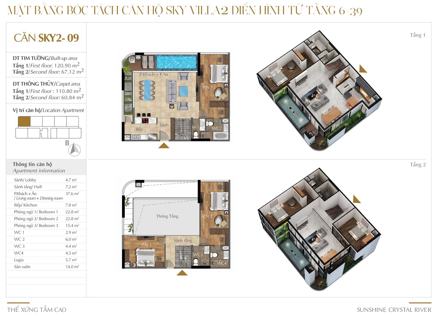 Mặt Bằng Căn Sky2 09 Dự án Sunshine Crystal River