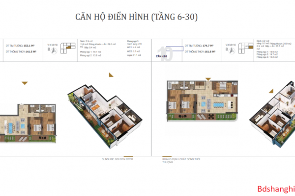 Căn Hộ điển Hình G09 G10 (tầng 6 30) Dự án Sunshine Golden River