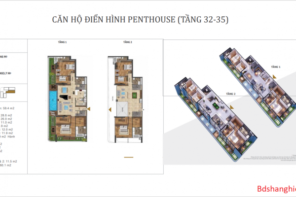 Căn Hộ điển Hình Penhouse Ph 06 Tầng 32 35 Dự án Sunshine Golden River