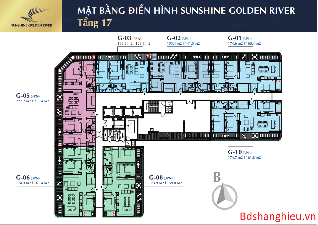Mặt Bằng Tầng 17 Dụ Án Sunshine Golden River
