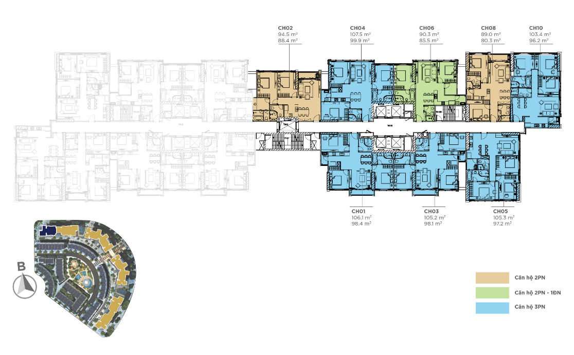 Mặt Bằng Tòa S2 Dự án Sunshine City Ciputra