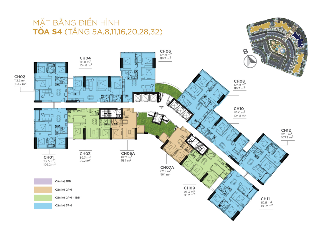 Mặt Bằng Tòa S4 Dự án Sunshine City Ciputra